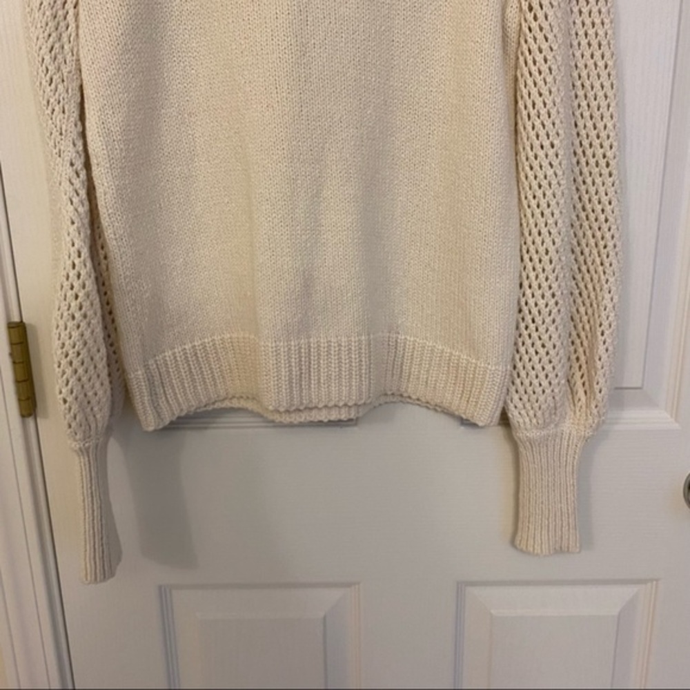 DEREK LAM 10 CROSBY Ella Puff Sleeve Sweater Ivory - Picture 6 of 11